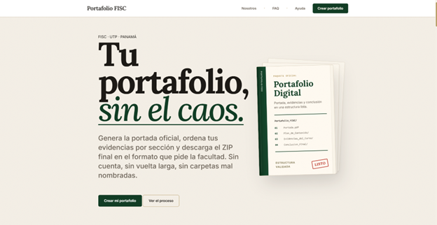 Página principal de Portafolio FISC